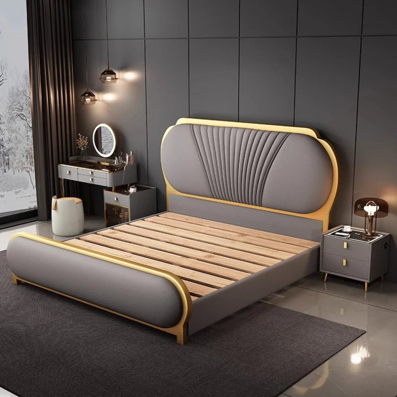 Design Reading Beds European Japanese Nordic Aesthetics Minimalist Beds Comfortable Fashionable Wood Cama Casal Home Furniture