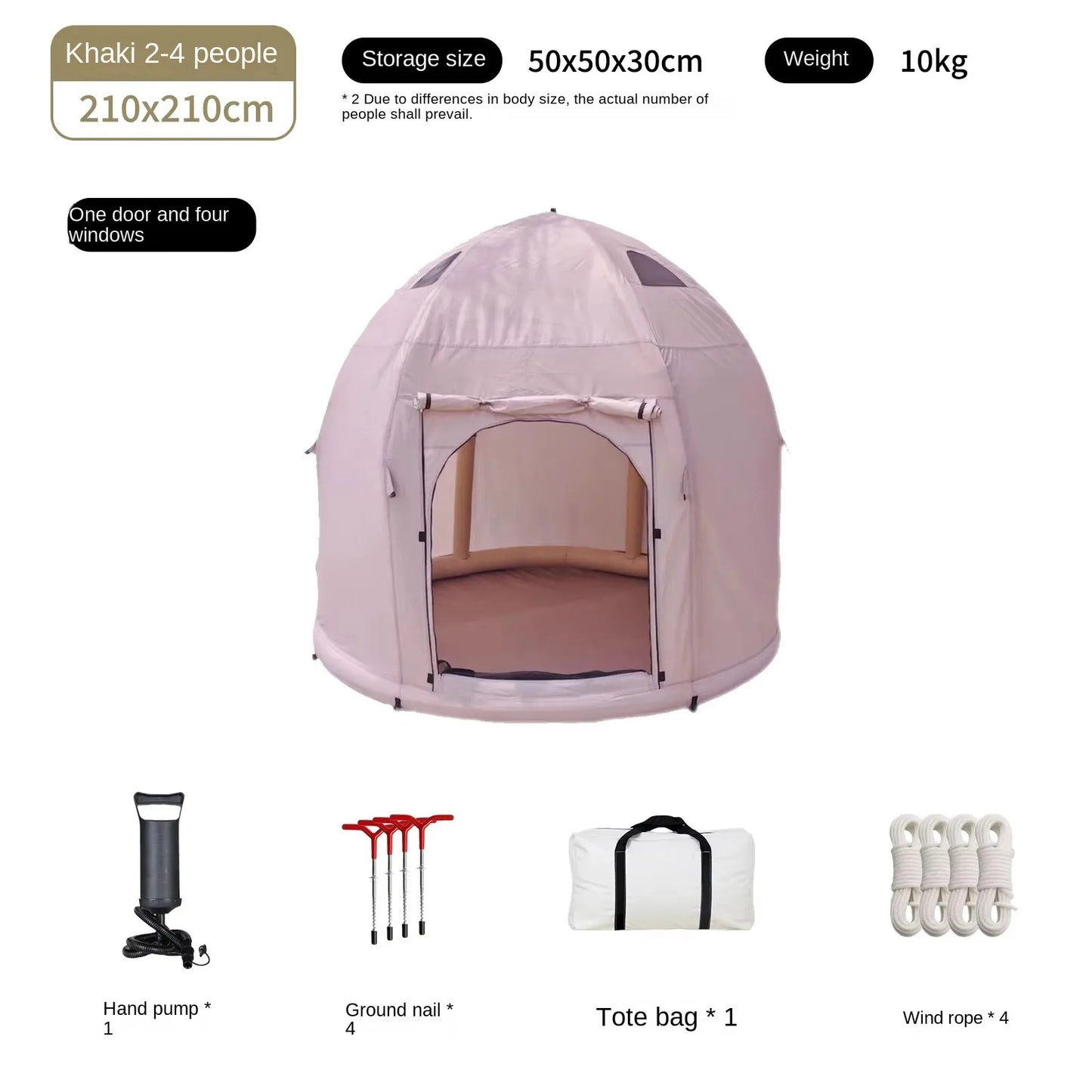 Automatic Opening Inflatable Tent, Outdoor Camping Tent, Hiking, Travel, Quick, 2-4 Person Air Tent, Waterproof Camping Tents