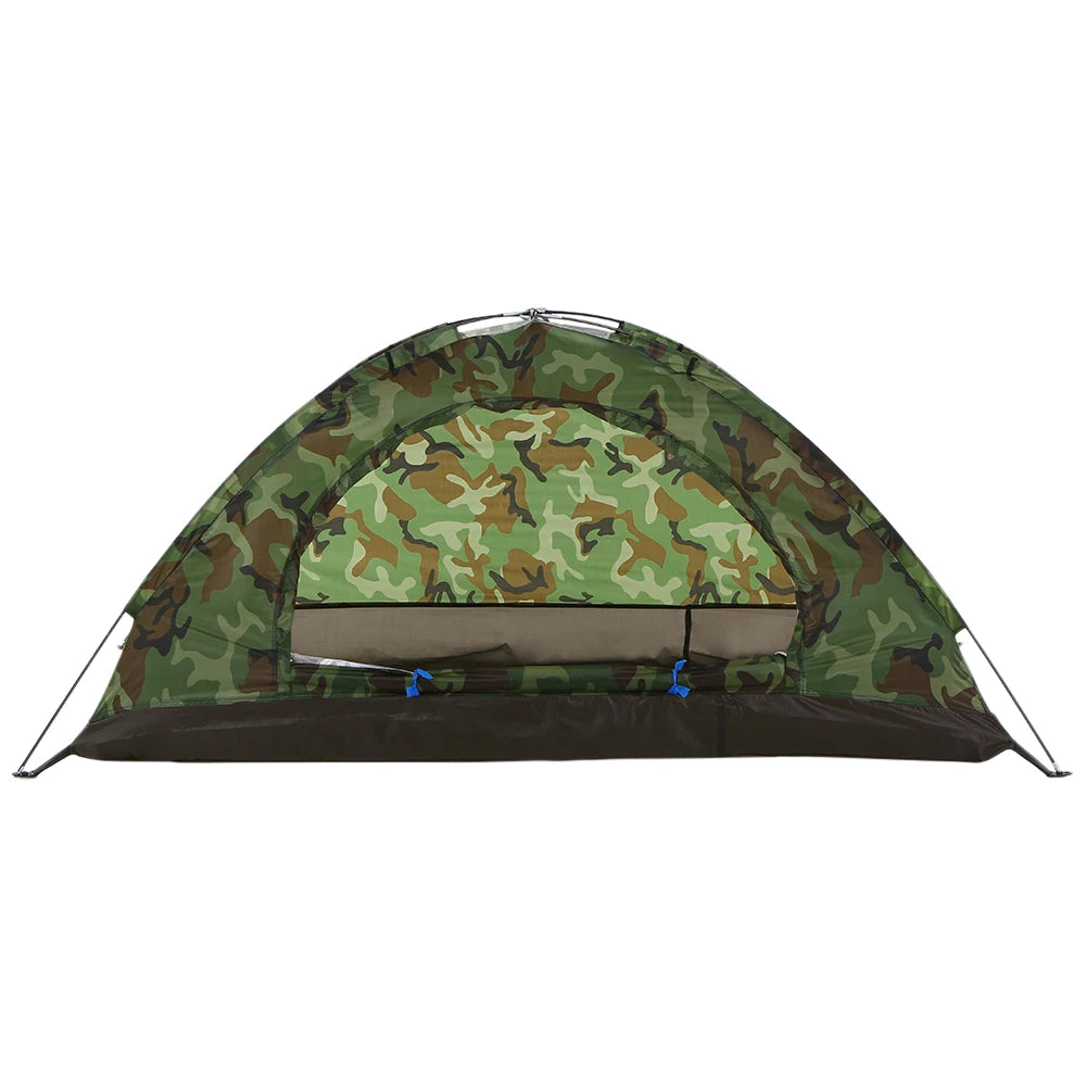 Fishing Hiking Camping Tent Single Layer Portable 1/2 Person Outdoor Camping Tents Summer Beach Tent Camouflage