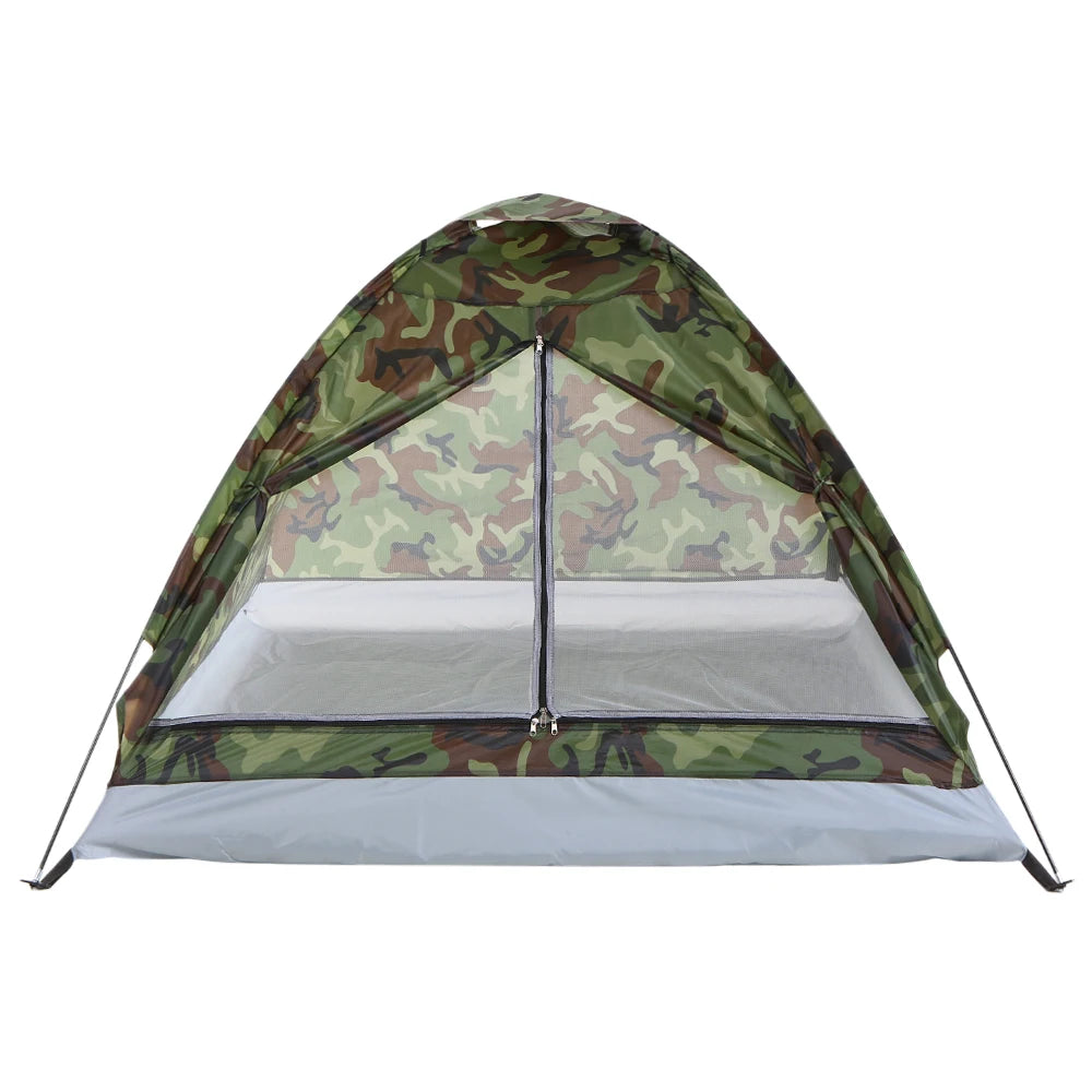 Fishing Hiking Camping Tent Single Layer Portable 1/2 Person Outdoor Camping Tents Summer Beach Tent Camouflage