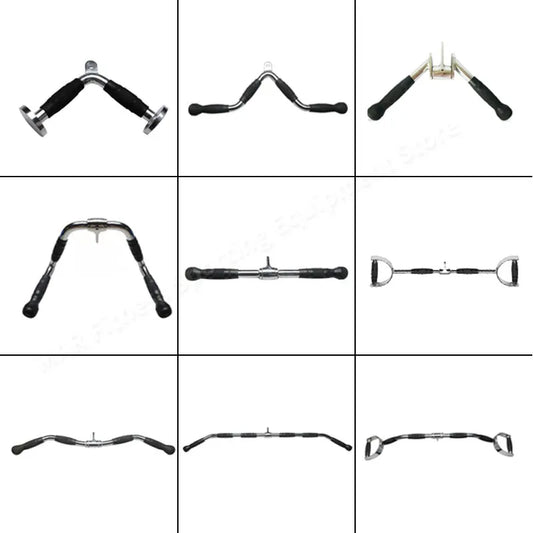 Fitness Solid T-bar, V-Bar Heavy Duty Load Bearing Lat Pull Down Bar,Fine Polishing Sitting Rowing Fitness Equipment Accessories