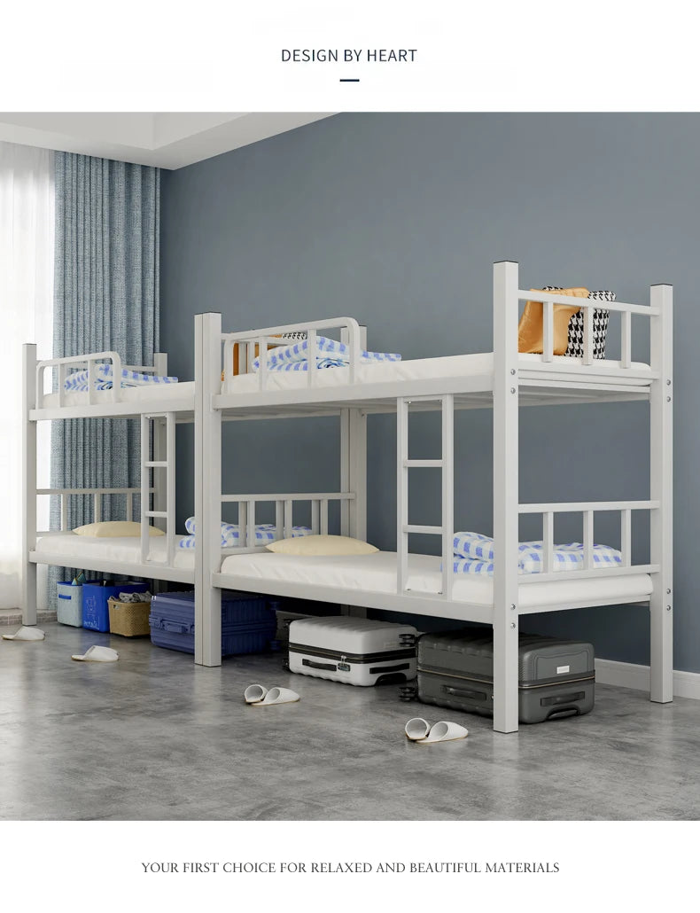 Wholesale Dormitory Apartment Loft Bunk Bed 1m Bedroom Furniture Iron Frame Simple Design Bed Frame Double Bunk Loft Metal Bed