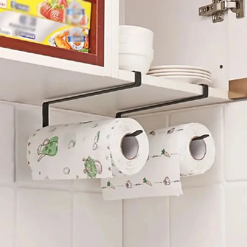 Bathroom Kitchenware Paper Roll Rack and Towel Rack Suspension Organizer Storage Rack Shelf Acceesorie Items Organization Home