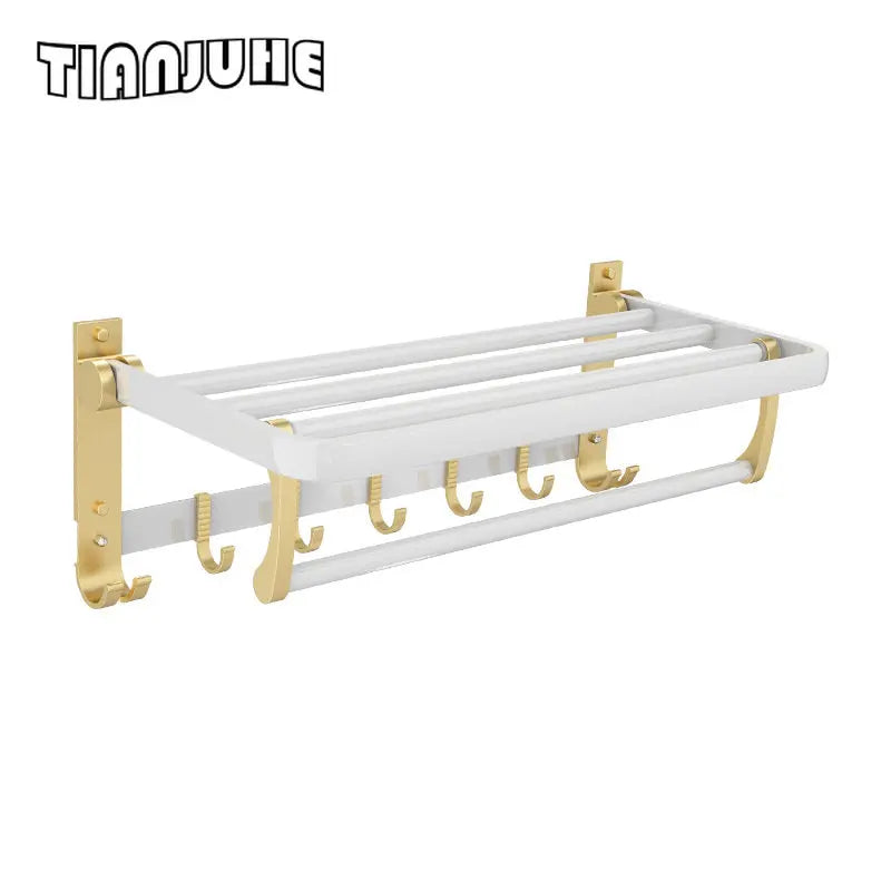 Bathroom Hardware Set white Gold  Towel Bar Set Hand Towel Ring Wall Mounted Paper Holder Robe Towel Hook