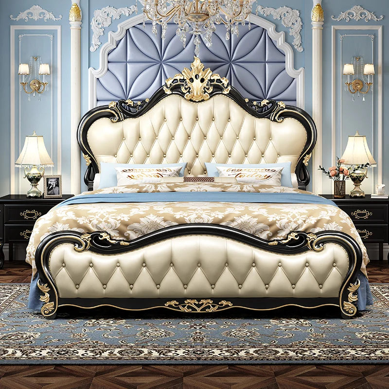 European Simple Bed Queen Baby Luxury Modern Nordic Princess Sleeping Bed Design Castle Girls Floor Wood Cama Patio Furniture
