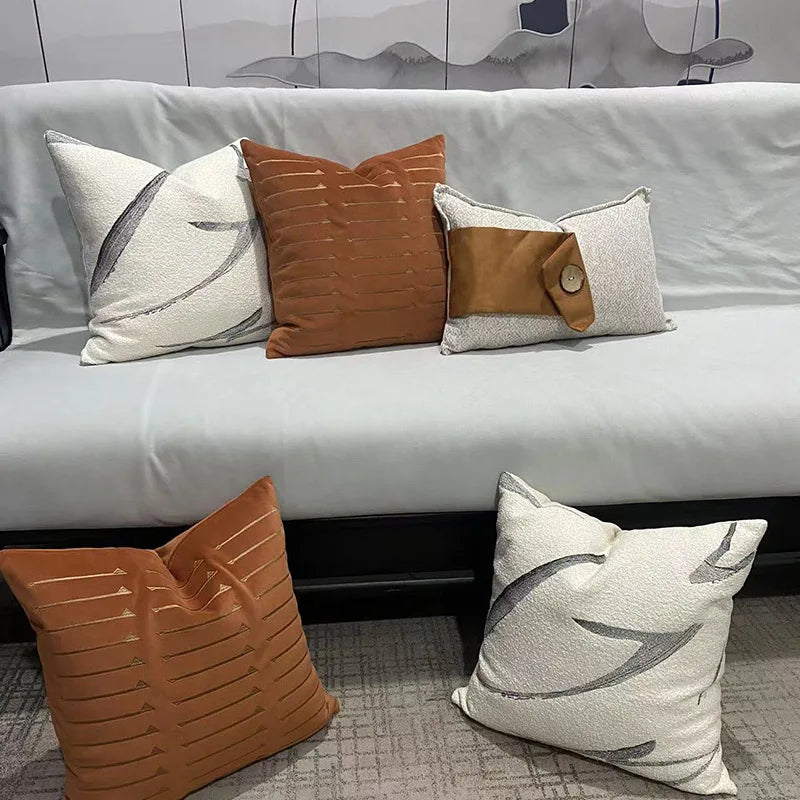 Modern Splicing Cushion Cover, Minimalist Style Pillowcase, Living Room Sofa Pillow Cover