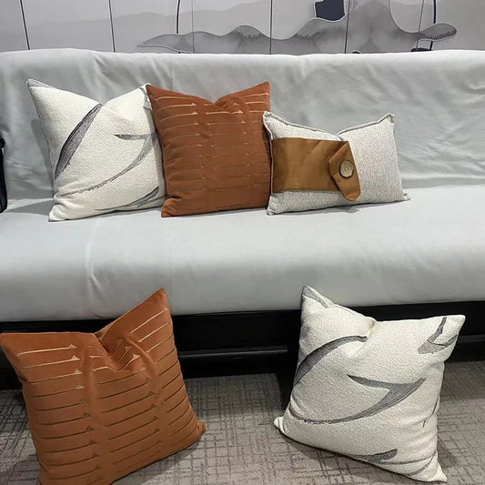 Modern Splicing Cushion Cover, Minimalist Style Pillowcase, Living Room Sofa Pillow Cover