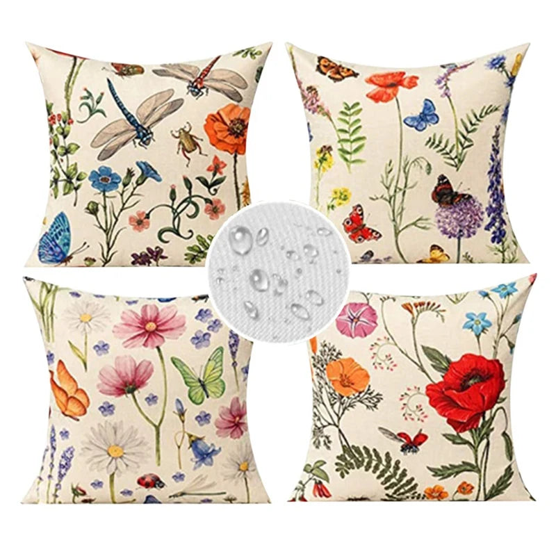Outdoor Pillow Covers 18X18inch Set Of 4 Outdoor Waterproof Pillow Covers For Patio Furniture Garden