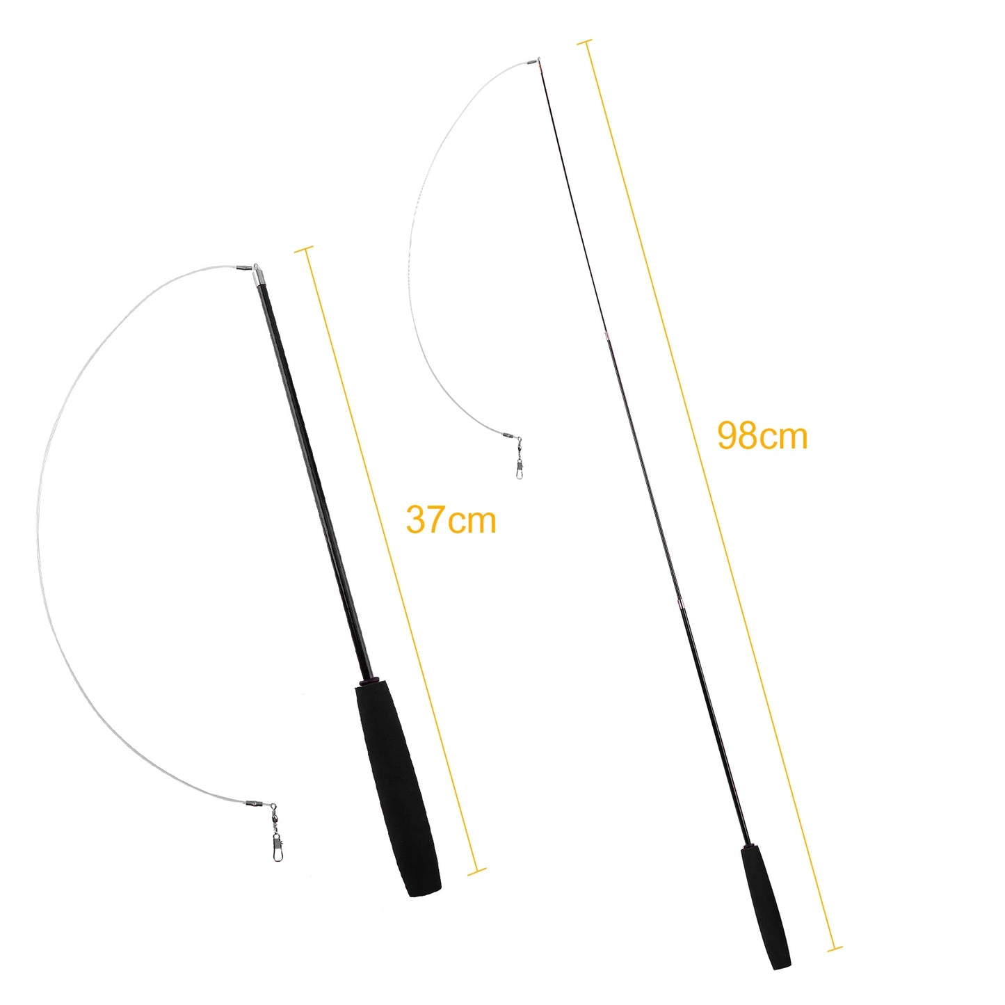 Cat Teaser Wands Three-section Telescopic Fishing Pole Wand Interactive Replacement Multi-function for Indoor Games Or Exercise