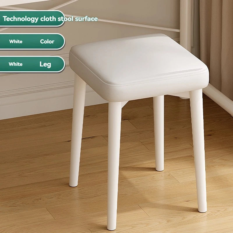 Stool for home use, simple and stackable small stool, dressing stool, living room cream wind dining stool