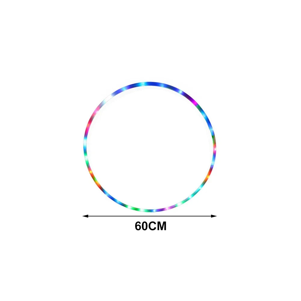 LED Colorful Fitness Circle Performing Arts Abdominal Fat Loss Light Fitness Crossfit Foldable Sport Hoop Gym Fitness Equipments