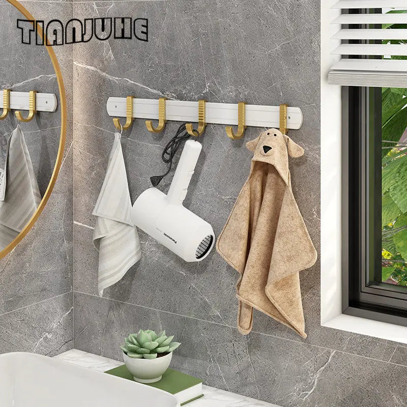 Bathroom Hardware Set white Gold  Towel Bar Set Hand Towel Ring Wall Mounted Paper Holder Robe Towel Hook