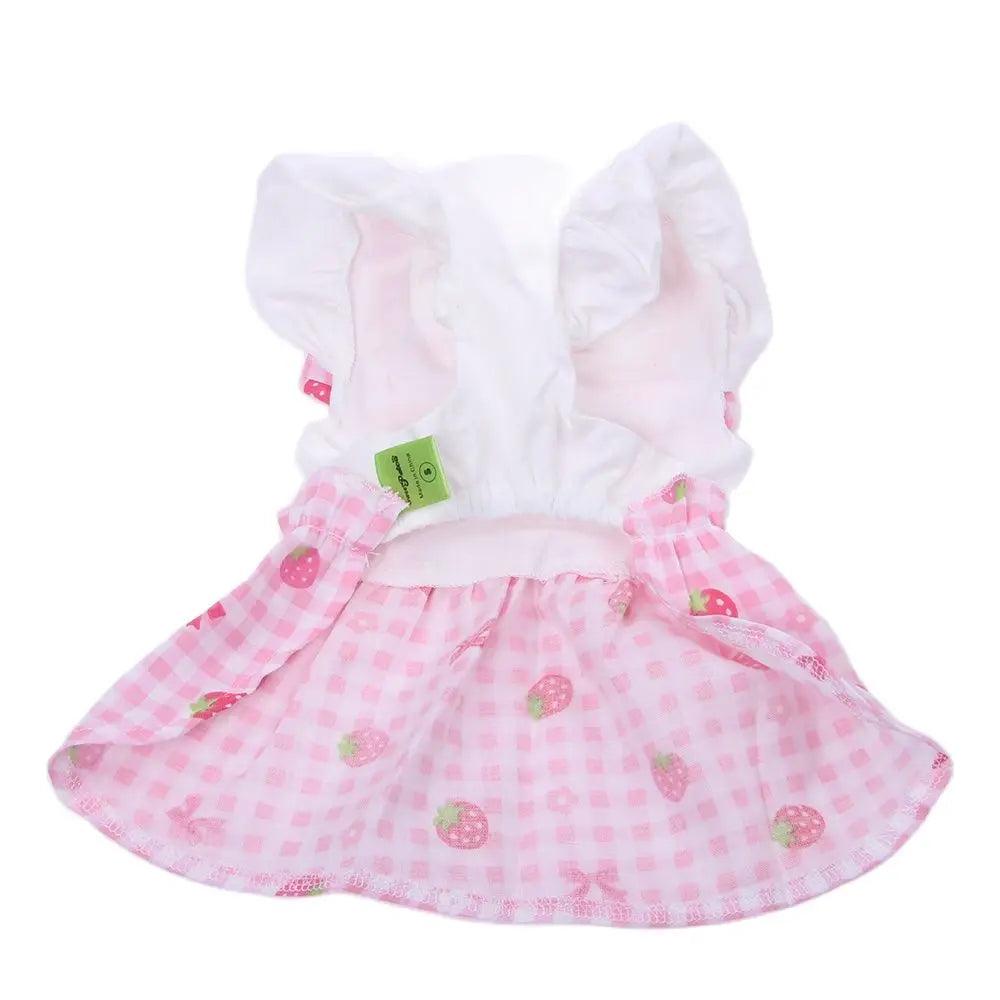 Princess Dog Cat Dress Strawberry Design Pet Puppy Skirt Spring/Summer Clothes Outfit