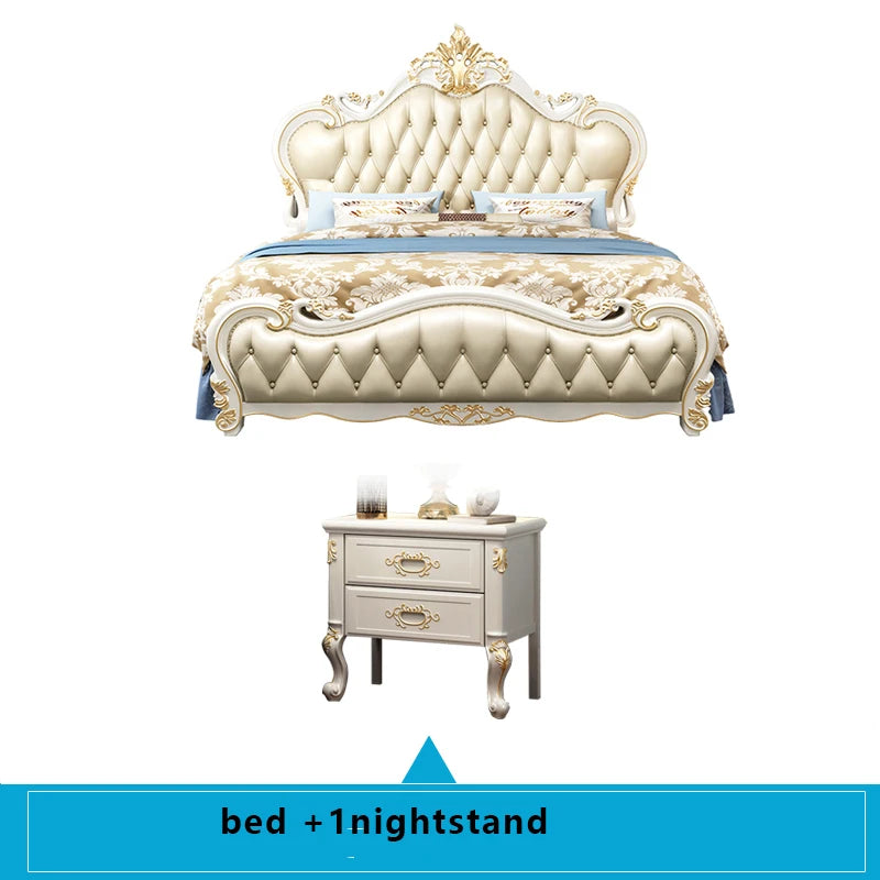 European Simple Bed Queen Baby Luxury Modern Nordic Princess Sleeping Bed Design Castle Girls Floor Wood Cama Patio Furniture