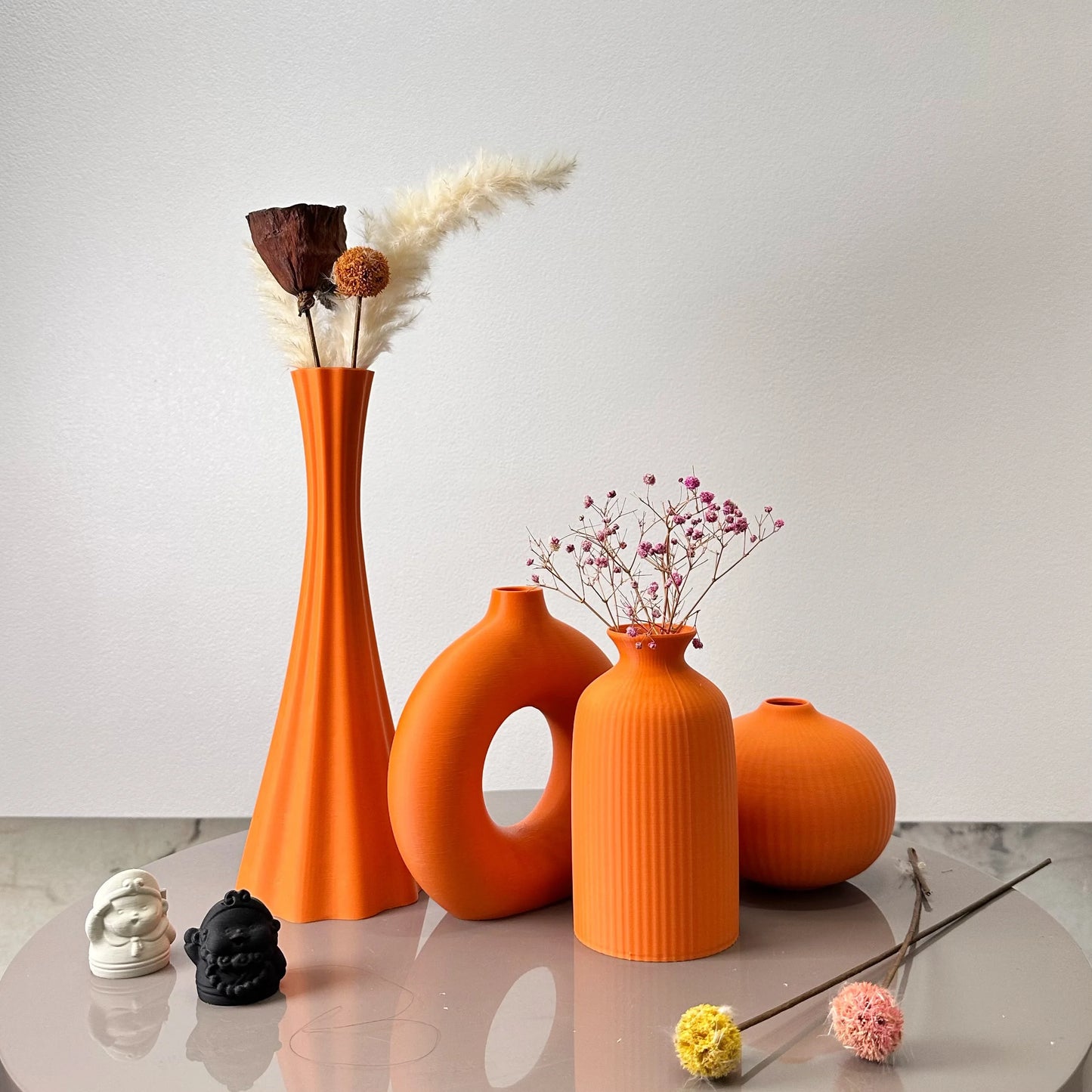 4 Piece Set of Bohemian Style Vases, Dried Flower Arrangement Vases, for Home Decoration Vases, Office Desktop Vase Ornaments, B