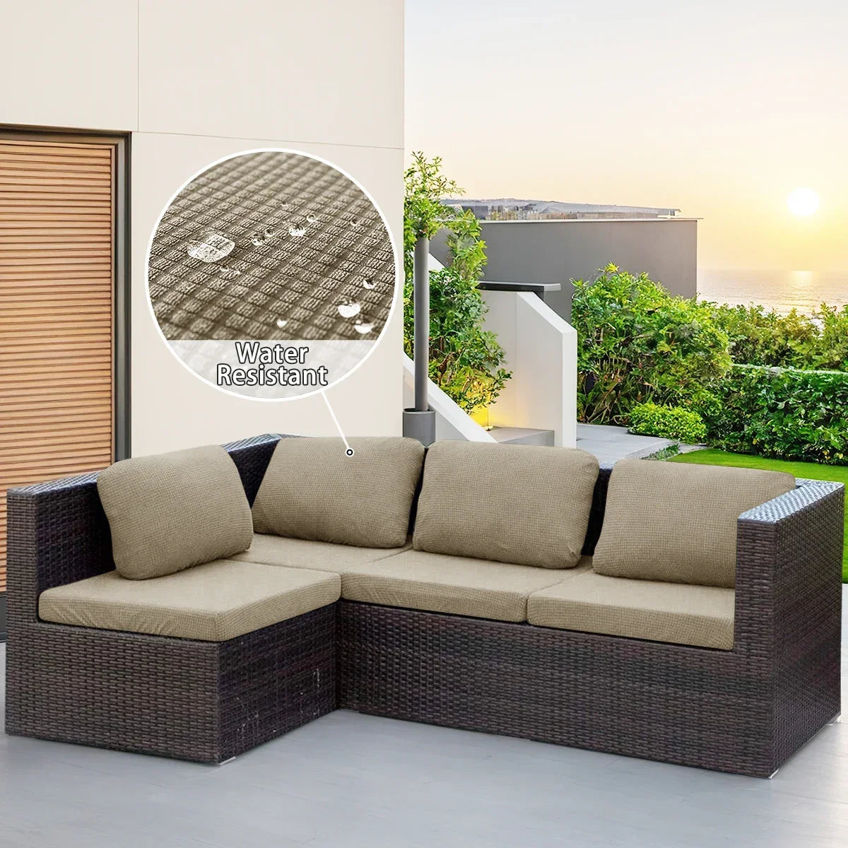 1pc Water-Reststant Polar Fleece Outdoor Sofa Covers, 230gsm Sofa Cushion Cover, Multiple Colors Available