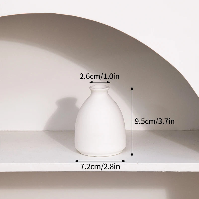 White Ceramic Vases Decorative Pottery Vase Dried Arrangement Flower Bottle Vases Decoration Home Room Decor Modern Decor Vases