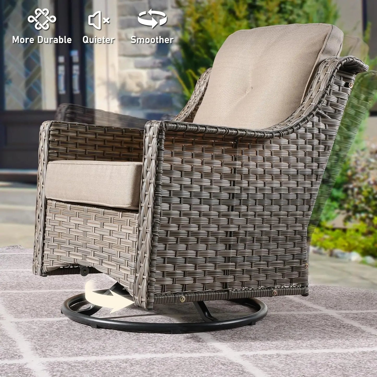 Outdoor Patio Furniture Aluminum 5PCS Half-Moon Sectional Set with Round Table Curve Sofa Cushion Waterproof