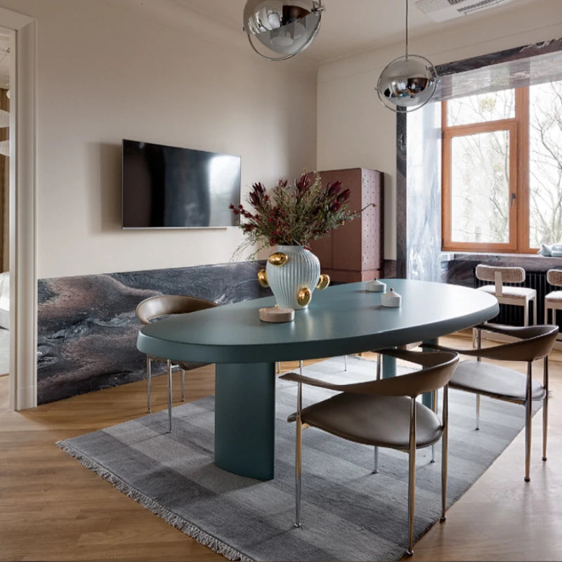 Unique Luxury Party Dining Table Modern Event Modern Mobile Dining Table Oval Nordic Design Mesas De Comedor Furniture Home