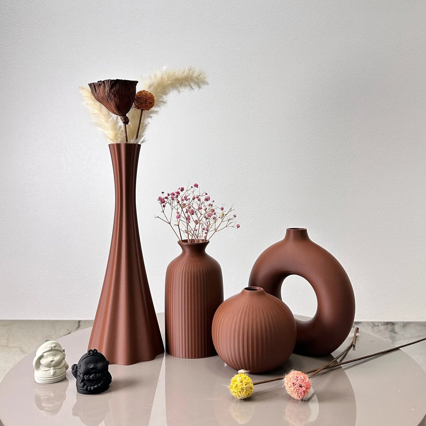 4 Piece Set of Bohemian Style Vases, Dried Flower Arrangement Vases, for Home Decoration Vases, Office Desktop Vase Ornaments, B