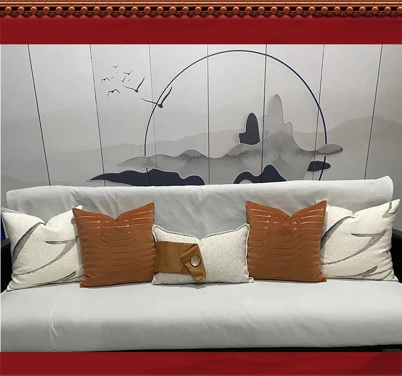 Modern Splicing Cushion Cover, Minimalist Style Pillowcase, Living Room Sofa Pillow Cover