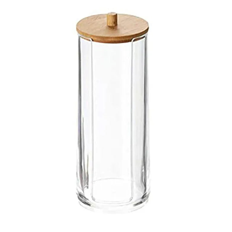 Bathroom Organizer Accessories Set Makeup Holder Storage with Clear Plastic Lids, Cotton Ball/Swabs Dispenser, Organizer Jar