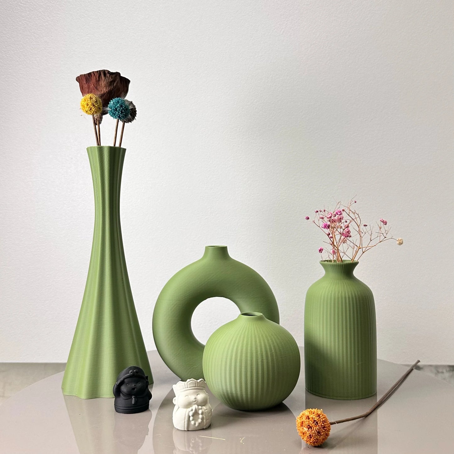 4 Piece Set of Bohemian Style Vases, Dried Flower Arrangement Vases, for Home Decoration Vases, Office Desktop Vase Ornaments, B