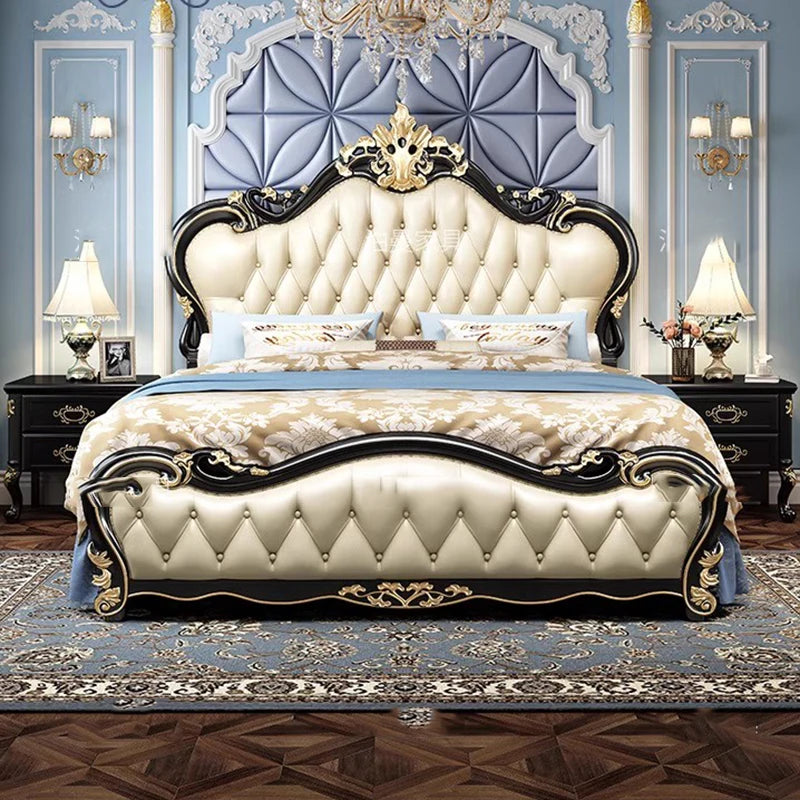 European Simple Bed Queen Baby Luxury Modern Nordic Princess Sleeping Bed Design Castle Girls Floor Wood Cama Patio Furniture