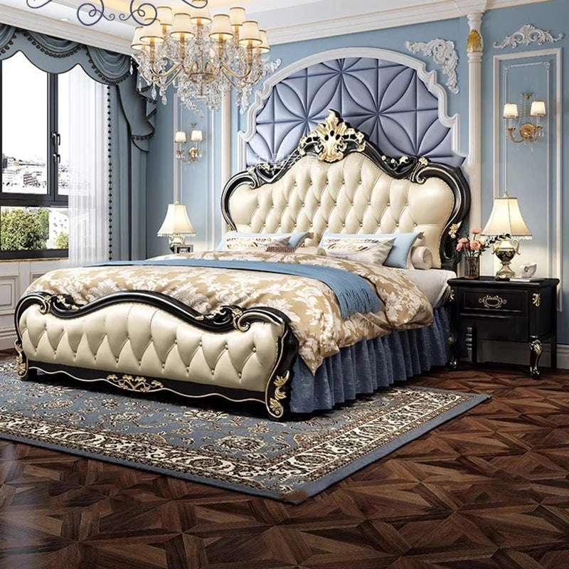 European Simple Bed Queen Baby Luxury Modern Nordic Princess Sleeping Bed Design Castle Girls Floor Wood Cama Patio Furniture