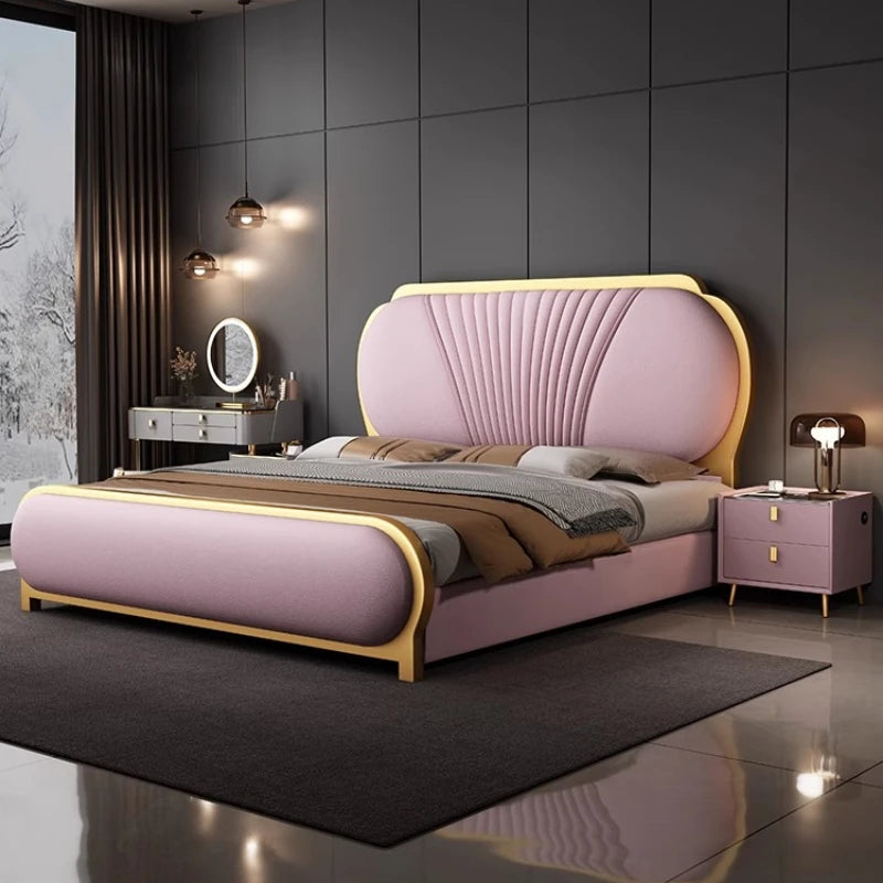 Design Reading Beds European Japanese Nordic Aesthetics Minimalist Beds Comfortable Fashionable Wood Cama Casal Home Furniture