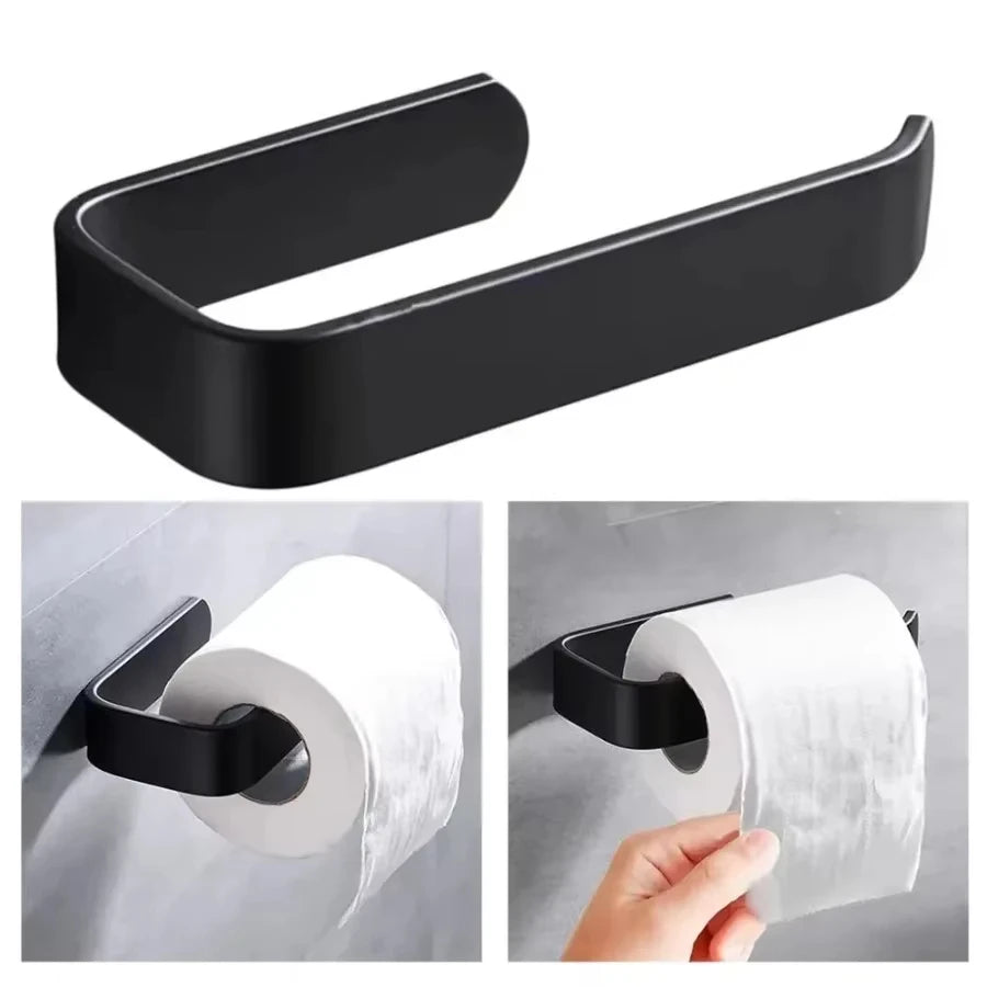 Self Adhesive Towel Rack, Wall Mounted Bathroom Supplies, Bathroom Towel Rack Hanger, Non Perforated Toilet Paper Holder
