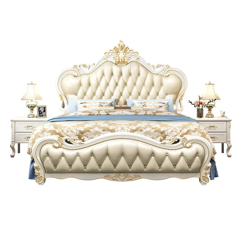 European Simple Bed Queen Baby Luxury Modern Nordic Princess Sleeping Bed Design Castle Girls Floor Wood Cama Patio Furniture
