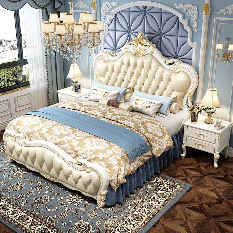 European Simple Bed Queen Baby Luxury Modern Nordic Princess Sleeping Bed Design Castle Girls Floor Wood Cama Patio Furniture