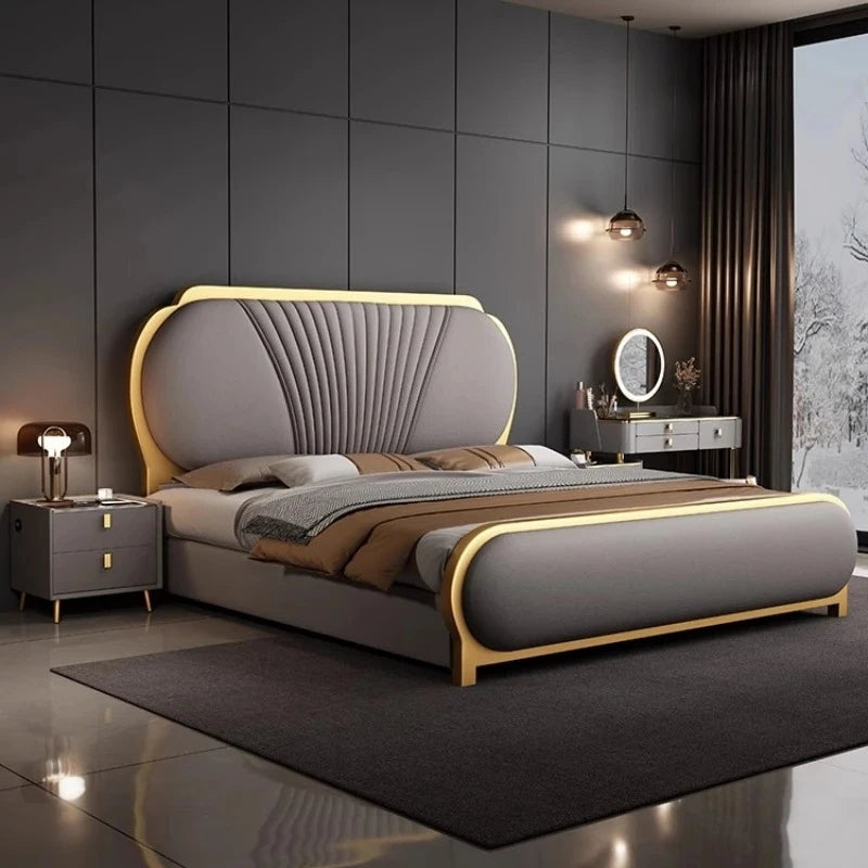Design Reading Beds European Japanese Nordic Aesthetics Minimalist Beds Comfortable Fashionable Wood Cama Casal Home Furniture
