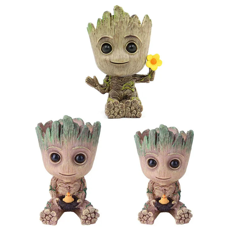 Modern Vases For Flowers Pot Groot Garden Pots Planters Anime Figurines Home Decoration Accessories Office Storage Pen Case