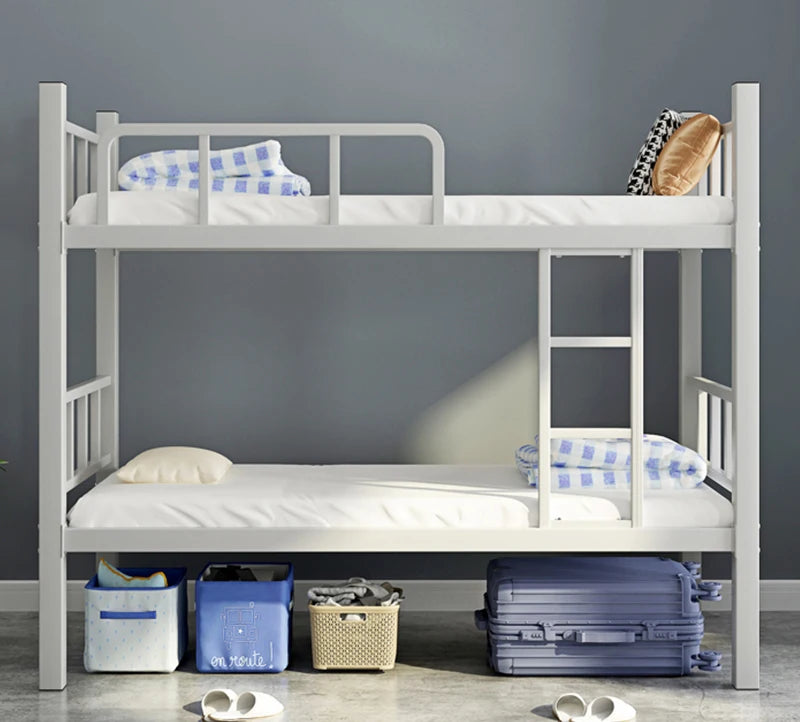 Wholesale Dormitory Apartment Loft Bunk Bed 1m Bedroom Furniture Iron Frame Simple Design Bed Frame Double Bunk Loft Metal Bed